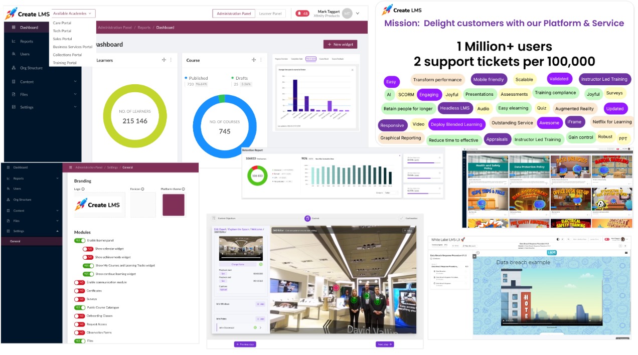 CreateLMS platform interface and learning experience